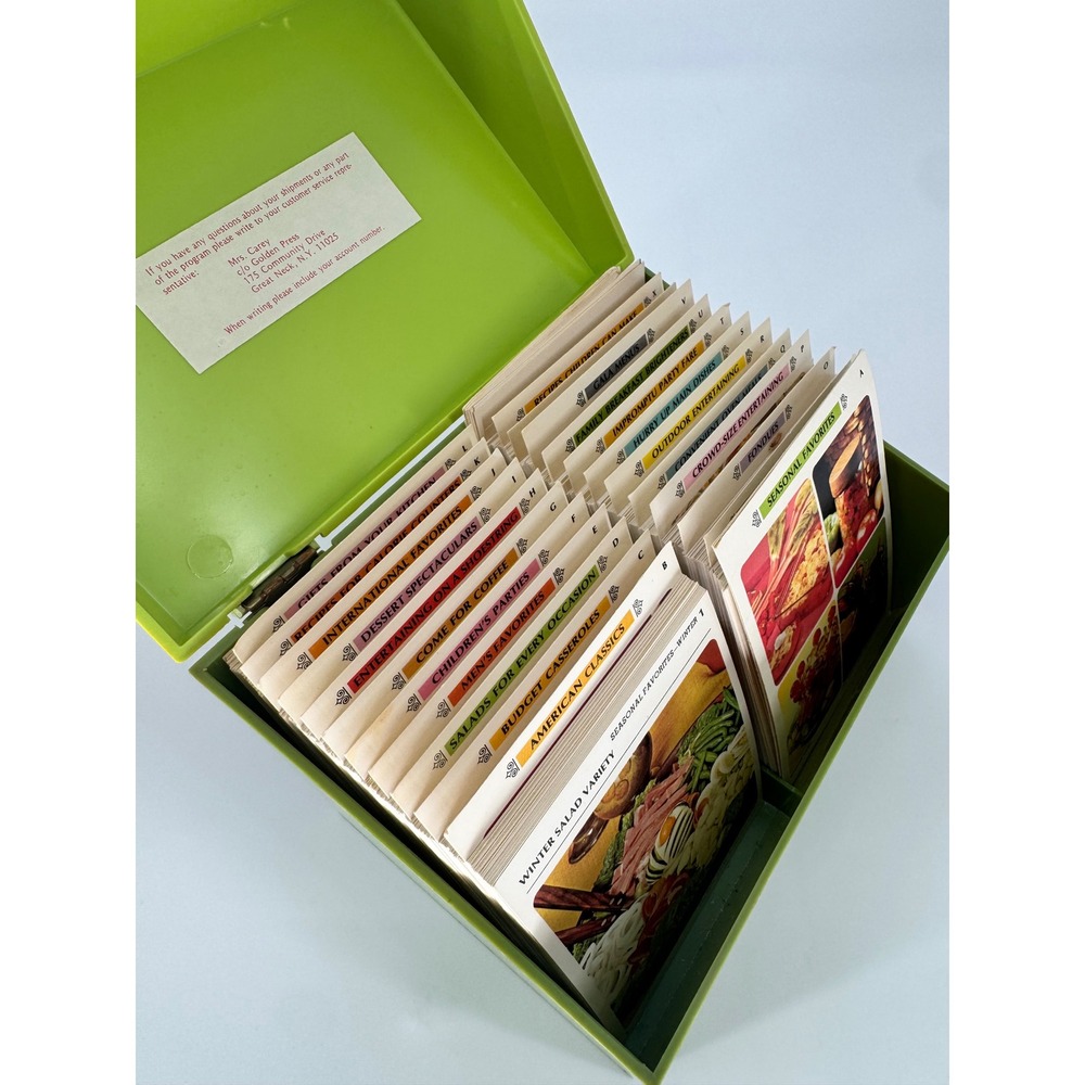 Vintage 1971 Betty Crocker Recipe Card Library COMPLETE 672 Cards Green Box - Picture 4 of 14